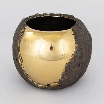 Stojan na květiny Květináč pr. 18,5 cm zlatá/hnědá