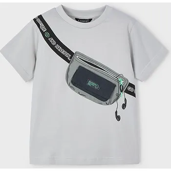 Chlapecké tričko Tričko s krátkým rukávem a ledvinkou HAVE FUN šedé MINI Mayoral velikost: 128