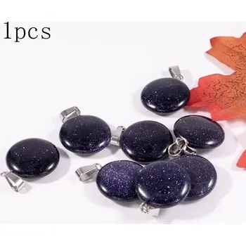 Přívěsek Přívěsek přírodní kámen s náhrdelníkem | minerální šperk 1 ks - Modrý pískovec