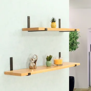 Obývací pokoj Indický nábytek - Police na zeď s konzolí Rita DUB 50 cm