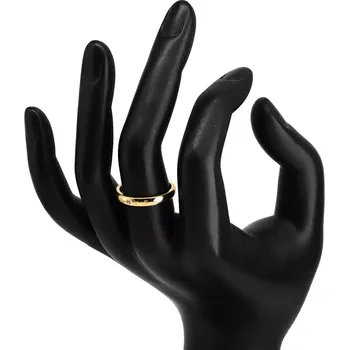 Prsten Diamantový prsten ve žlutém 585 zlatě - nápis "LOVE" s briliantem, hladký povrch, 1,6 mm - Velikost: 52