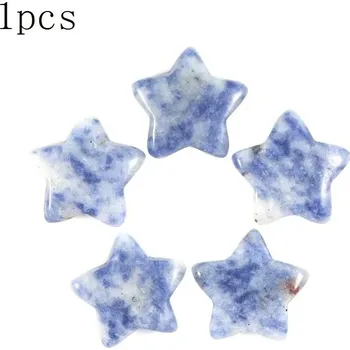 Sběratelství Přírodní krystal hvězda 20mm | ochranný amulet 1 ks - Přírodní modrá bílá
