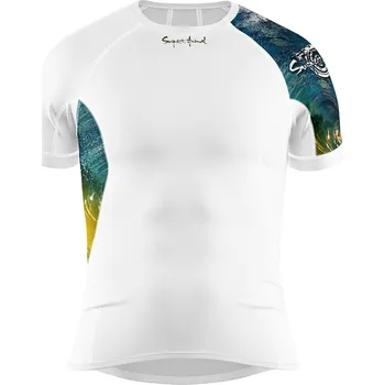 Pánské funkční triko krátký rukáv WAVE bílá Bamboo Ultra - Khaki / S