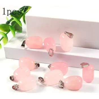 Náhrdelník Dámský reiki náhrdelník s krystalem | přírodní kámen, minerální šperk 1 ks - Přírodní Rose Quartz