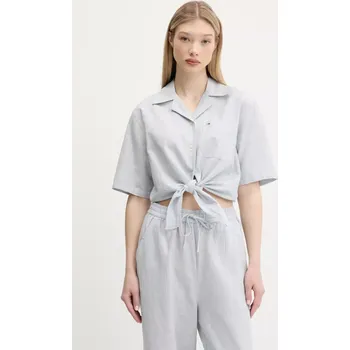 Pánská košile Košile s příměsí lnu Tommy Jeans DW0DW20286 modrá 95X, vel. XS