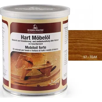 Olej na dřevo HARD FURNITURE OIL - tónovaný tvrdý olej na nábytek - 17 Teak - 1 l , 60 Gloss - pololesk