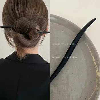 Retro dřevěná jehlice do vlasů pro ženy | dřevěná spona, vlasová ozdoba - 7