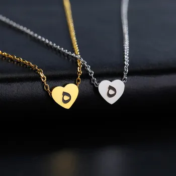 Náhrdelník Náhrdelník se srdcem a arabským písmenem | Dámský šperk 1 ks - Styl 2 , Stříbro , 45-50cm