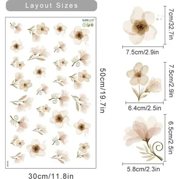 Samolepící dekorace Dětské květinové samolepky na zeď | samolepky na stěnu, dekorace do pokojíčku - SL623B