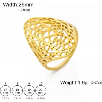 Prsten Filigránový prsten z oceli | Dámský šperk - Zlato , 10