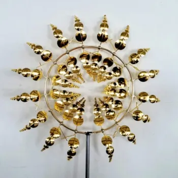 Zahradní dekorace Magický otočný větrník s 3D efektem do zahrady Zlato