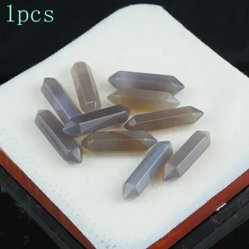 Přírodní kámen Hexagonální sloupek z přírodního kamene | ochranný krystal, meditační kámen 1 ks - Přírodní Achát šedý