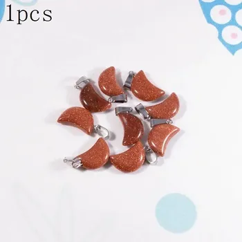 Přívěsek Přívěsek z přírodního kamene tvar měsíc 18x13 mm | amulet, krystal 1 ks - Zlatý pískovec