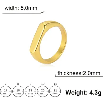 Prsten Nerezový prsten pro muže i ženy | šperky - 5MM zlatá barva , 9