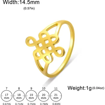 Prsten Keltský prsten z nerezové oceli | Minimalistický šperk - B zlatá barva , 9