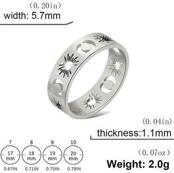 Prsten Měsíční prsten z oceli | Dámský šperk - Stříbro , 7