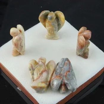 Anděl strážný přírodní kámen | domácí dekorace 1 ks - Přírodní Crazy Achát