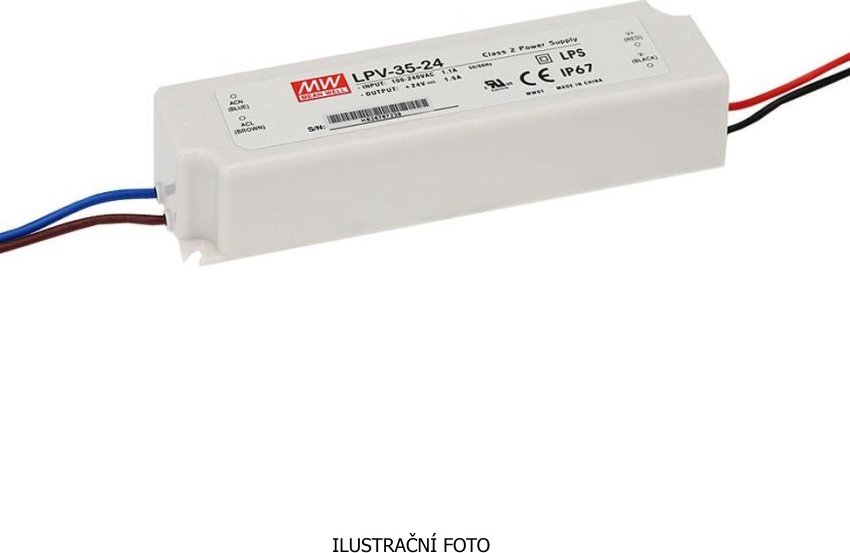 MEANWELL ZDROJ PRO LED LPV-35-12 36W VSTUP 90-264V AC, 127-370V DC VÝSTUP 12V 0-3.0A 11582