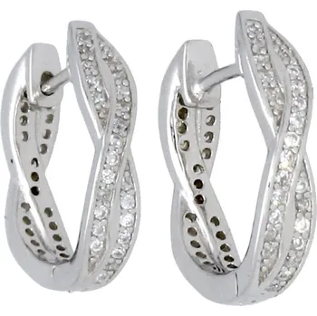 Náušnice Goldstore Stříbrné mírně oválné náušnice zirkony Váha: 3.80 g