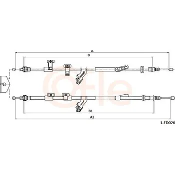 Brzdový systém Tažné lanko, parkovací brzda COFLE 1.FD026