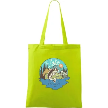 Big Fish - Taška bavlněná - 42 x 38 cm ( Limetková )