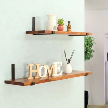 Obývací pokoj Indický nábytek - Police na zeď s konzolí Rita PALISANDR 50 cm