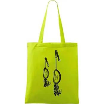Kreslené dvě návnady - Taška bavlněná - 42 x 38 cm ( Limetková )