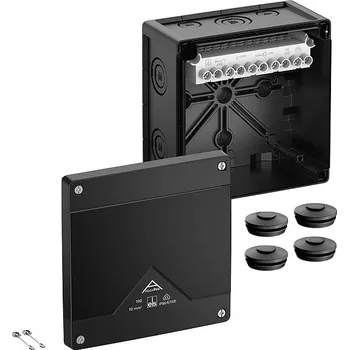 Elektroinstalační krabice SPE ABOX PRO 100-102/SW NEW KRABICE NA OM. SE SVORKOVNICÍ 1X5X102 IP66/IP67/IP69 ČERNÁ 152X152X85MM 41002001