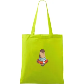 Vydra s kruhem - Taška bavlněná - 42 x 38 cm ( Limetková )