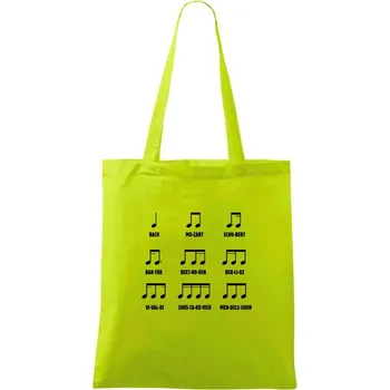 Noty skladatele - Taška bavlněná - 42 x 38 cm ( Limetková )
