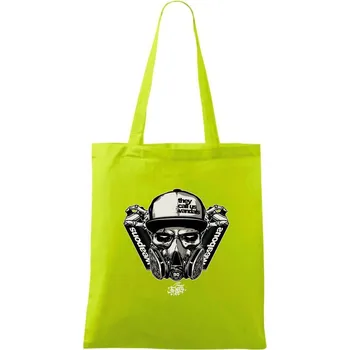 Graffiti lebka - Taška bavlněná - 42 x 38 cm ( Limetková )