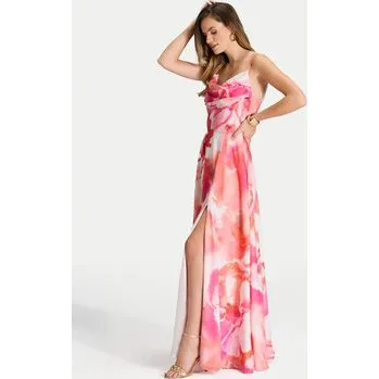 Dámské šaty Swing Večerní šaty 5AI18600 Růžová Regular Fit 36