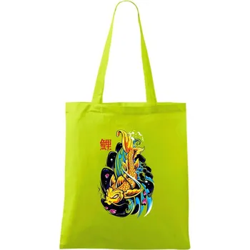 Tetování ryba - Taška bavlněná - 42 x 38 cm ( Limetková )