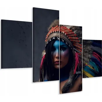Obraz Vícedílný obraz INDIÁNKA Pírka 3D 120x75
