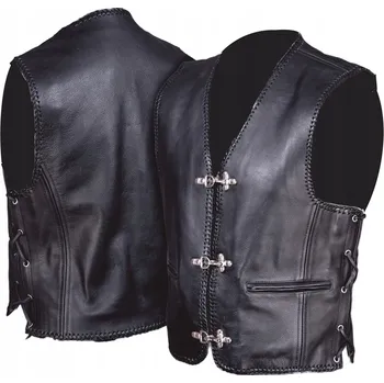Moto bunda UNIKÁTNÍ MOTOCYKLOVÁ KOŽENÁ VESTA KM003