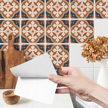 Obraz Samolepky na Obkladačky Barevné Ornamenty Mozaika Vintage Styl Sada 24 ks