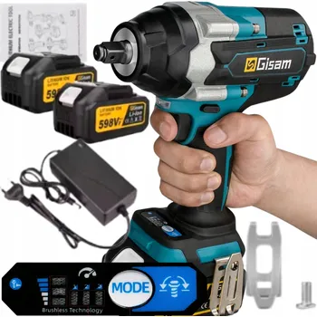 Bezkomutátorový rázový utahovák 1800NM 1/2" klíč na nářadí Sada 2 krabic na přenášení baterií