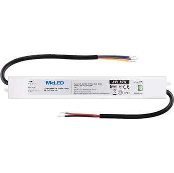 spínaný zdroj MCLED ZDROJ NAPÁJ. 30W DC24V 1,25A IP67 HLINÍK ML-732.104.39.1
