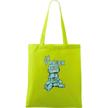 Robot, já v pátek - Taška bavlněná - 42 x 38 cm ( Limetková )