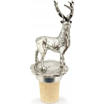 Stojan na víno Dárek pro myslivce: Ručně vyrobená ozdobná zátka na víno s JELENEM
