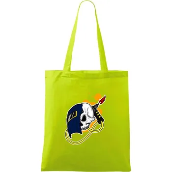 Svářeč - kreslená lebka - Taška bavlněná - 42 x 38 cm ( Limetková )