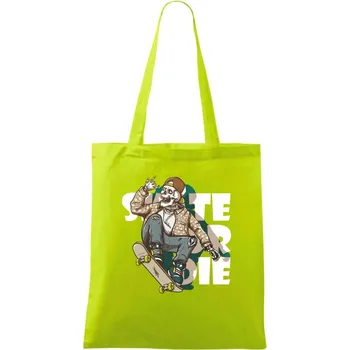 Skull riding skateboard - Taška bavlněná - 42 x 38 cm ( Limetková )