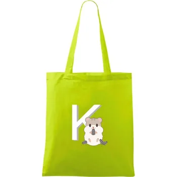 Křeček - písmeno - Taška bavlněná - 42 x 38 cm ( Limetková )