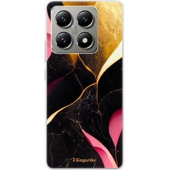 Pouzdro na mobilní telefon Silikonové pouzdro iSaprio - Xiaomi 14T - Gold Pink Marble (Odolný silikonový kryt, obal, pouzdro iSaprio - Xiaomi 14T - Gold Pink Marble - skvělá ochrana a pružnost, stylový UV potisk, lehkost, tiskne se v České republice)