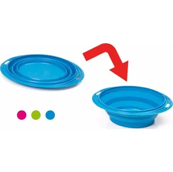 Miska pro psa Cestovní miska silikonová skládací ovál 0,5 l