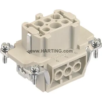 Elektrický konektor AVE VLOŽKA HAN 6E ŠROUBOVÁ ZÁSUVKA 6+PE 16A 0,75-2,5MM2 09330062701