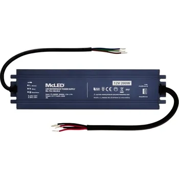 spínaný zdroj MCLED ZDROJ NAPÁJ. 200W DC12V 16,67A IP67 HLINÍK ML-732.108.39.0