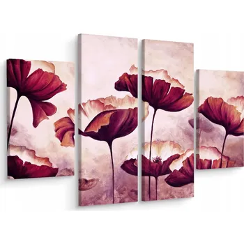 Obraz Čtyřdílný obraz MÁKY Malované Akvarelem 200x150