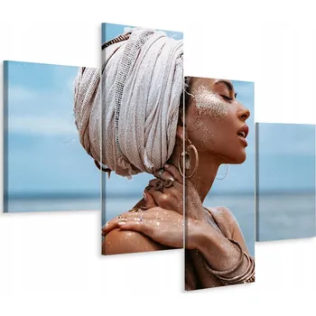 Obraz Vícedílný obraz ŽENA v turbanu 3D 120x75 cm