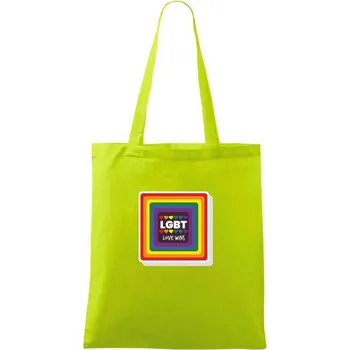 Love wins čtverec - Taška bavlněná - 42 x 38 cm ( Limetková )